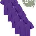 Grape (5-Pack) 10 5-Pack School Uniform Tagless Polo Tshirt for Little Boys & Big Boys
